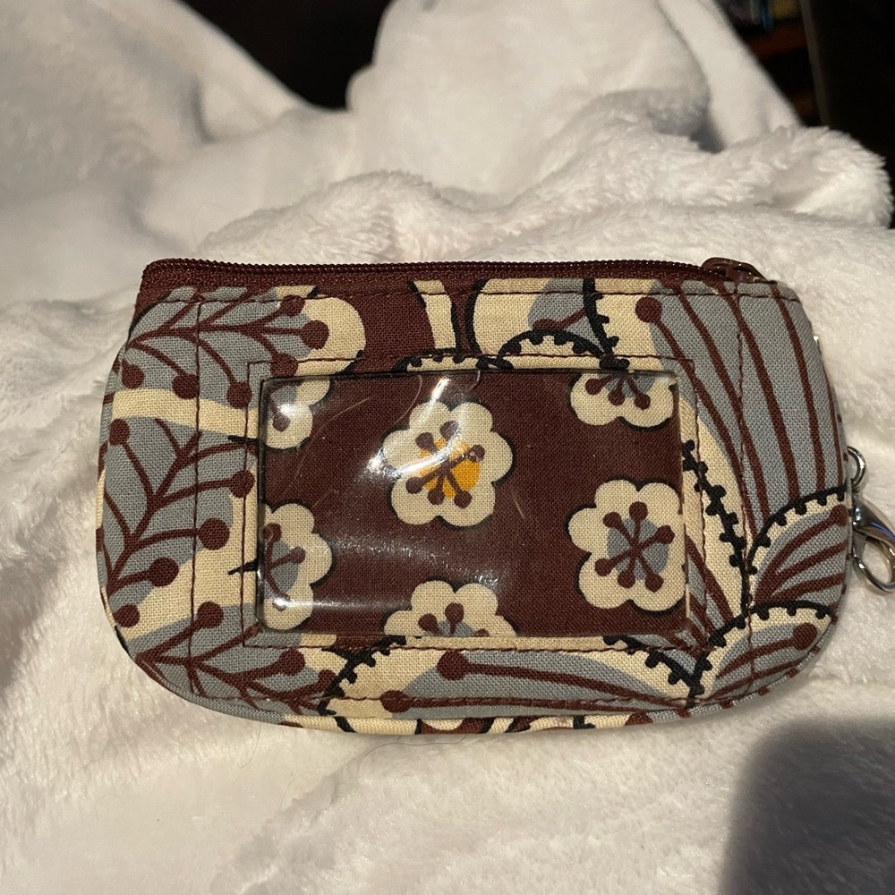 Brown and Cream Floral Wallet with Vintage Aesthetic